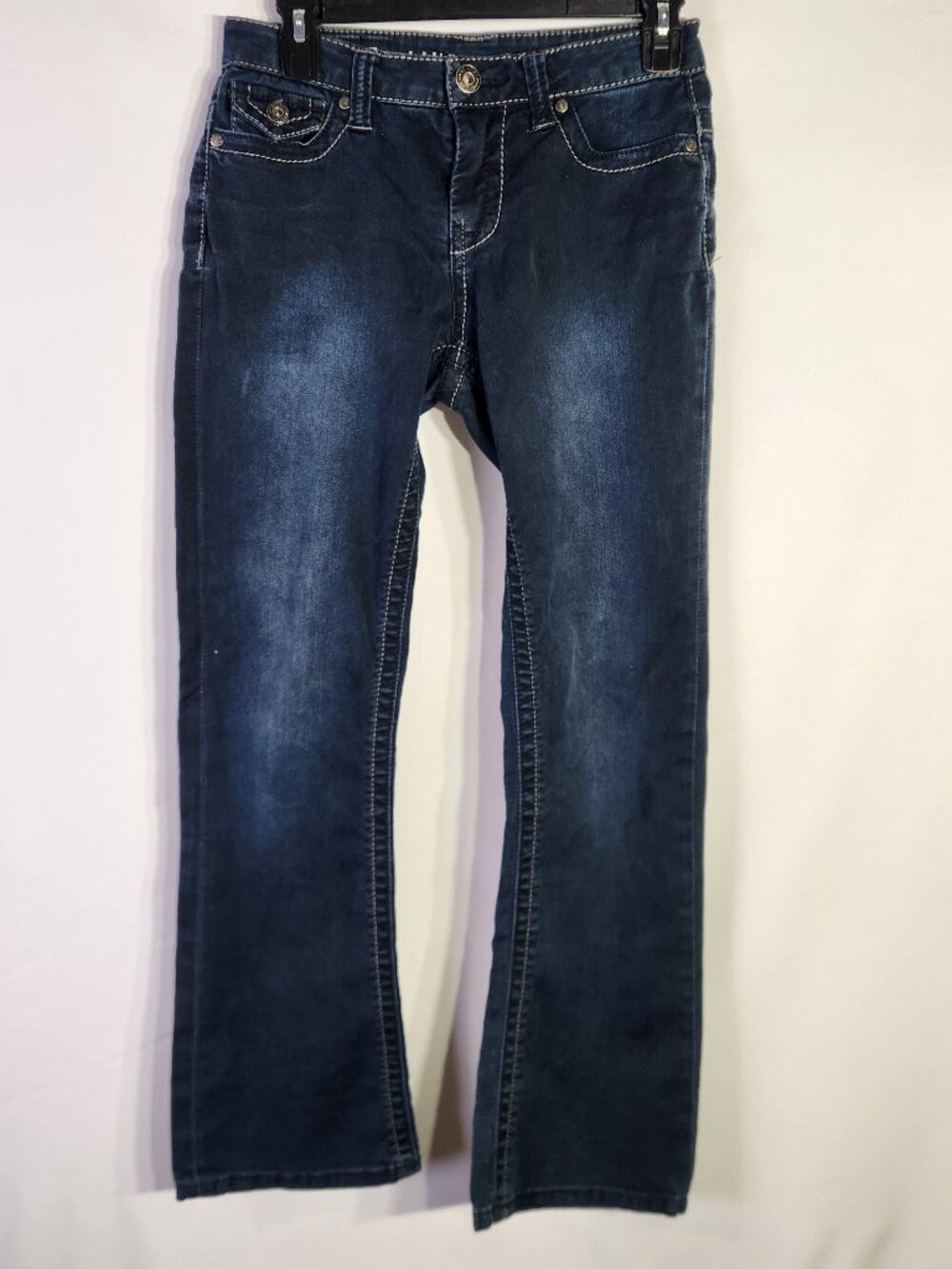 Liverpool Rita Bootcut Dark Wash Distressed Low Rise Stretchy Jeans – Size 4/27